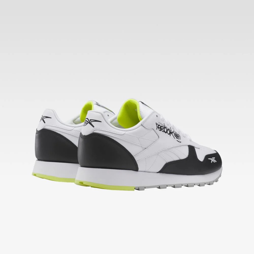 Reebok Footwear Men Classic Leather Shoes CBLACK/FTWWHT/ACIYEL - Image 3