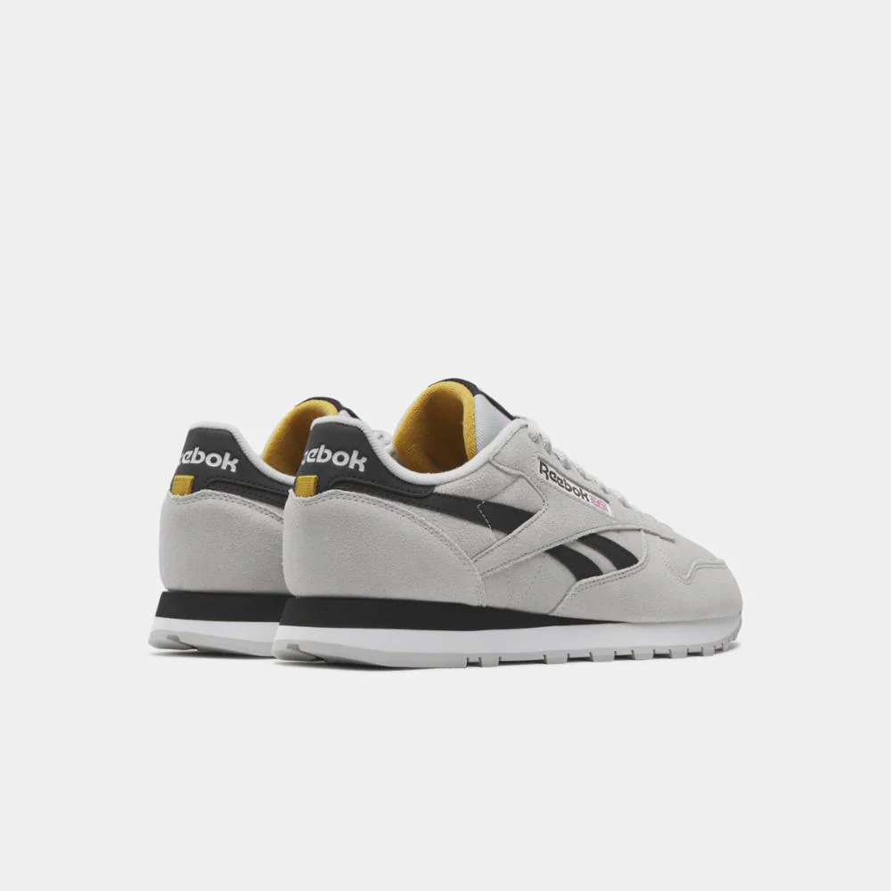 Reebok Footwear Men Classic Leather Shoes STEELY FOG /CORE BLK/RETRO GLD - Image 3