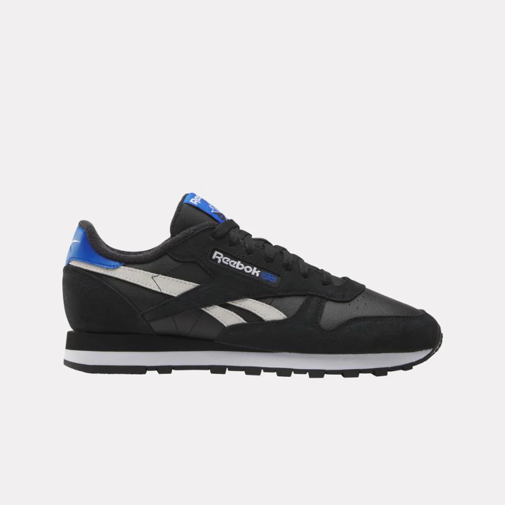 Reebok Footwear Men Classic Leather Shoes WASHED BLACK/BLACK/WHITE