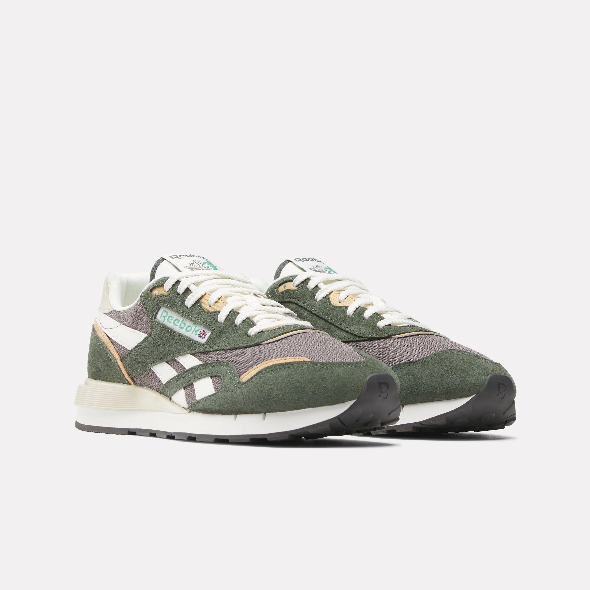 Reebok Footwear Men Classic Nylon 89 Shoes GRIT GREEN/TREK GREY/CHALK - Image 2