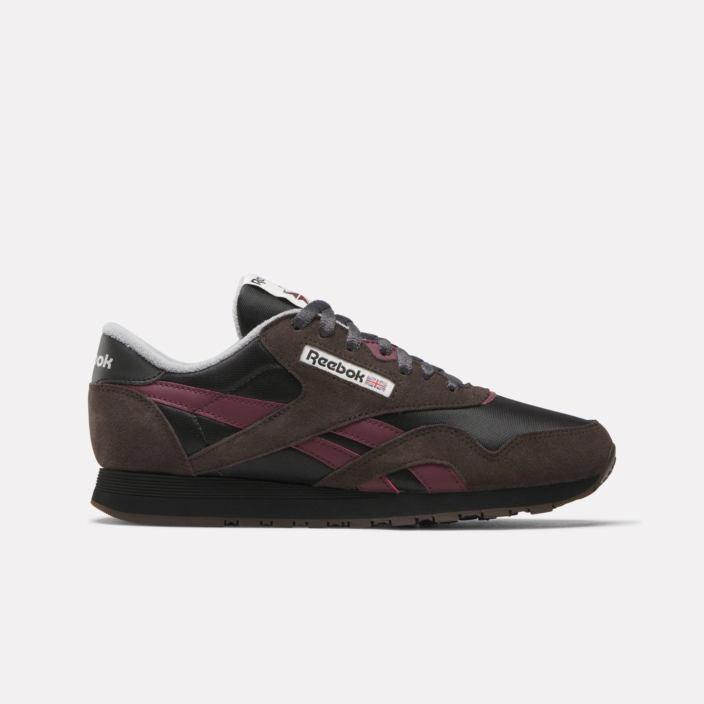 Reebok Footwear Men Classic Nylon Shoes WASHED BLACK/BLACK/BLACK CHERR