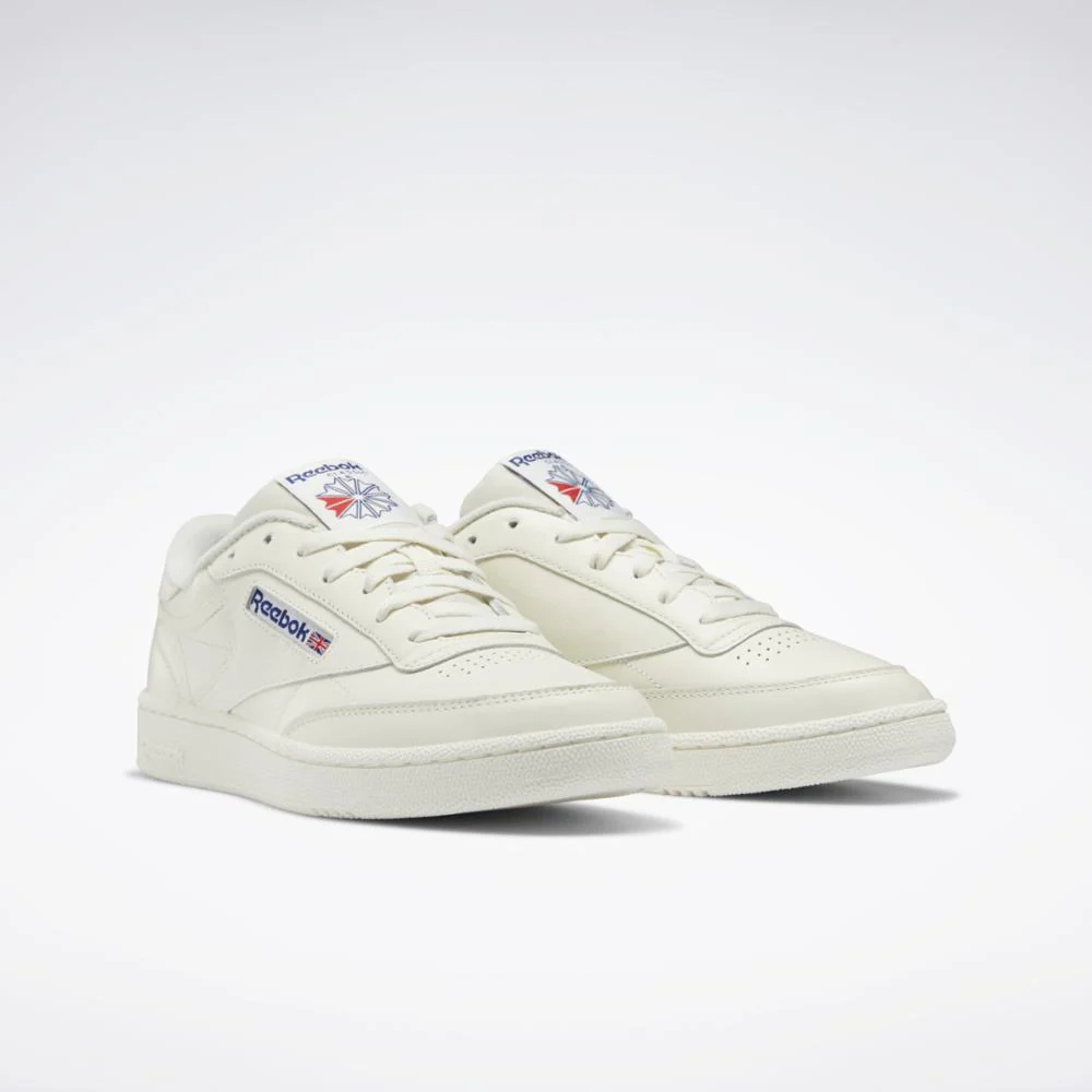 Reebok Footwear Men Club C 85 Shoes CHALK/CHALK/CLASSIC COBALT - Image 3