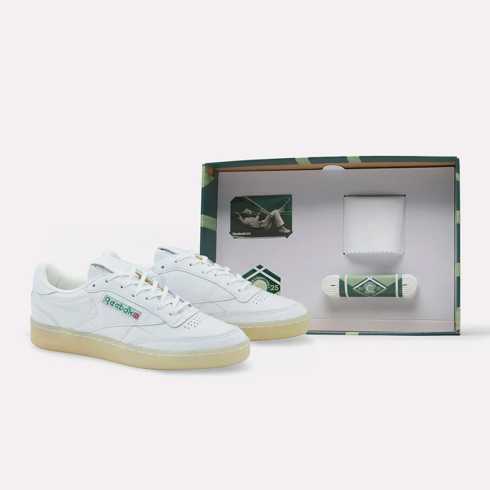 Reebok Footwear Men Club C 85 Vintage Shoes - 40th Anniversary WHITE/GLENGREEN/VECTORRED - Image 2