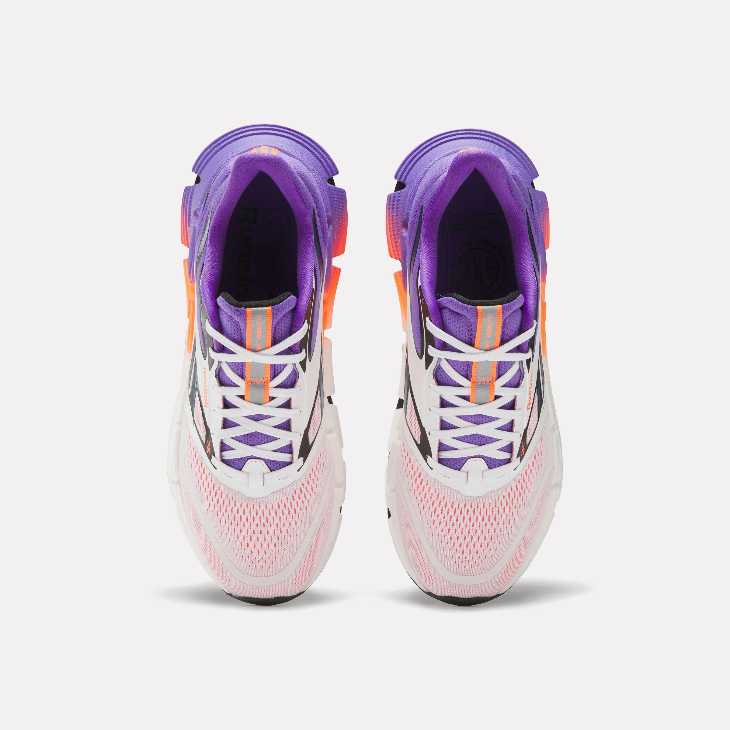 Reebok Footwear Men FloatZig 2 Running Shoes WHITE/ROYAL PURPLE/FLASH ORANG - Image 5