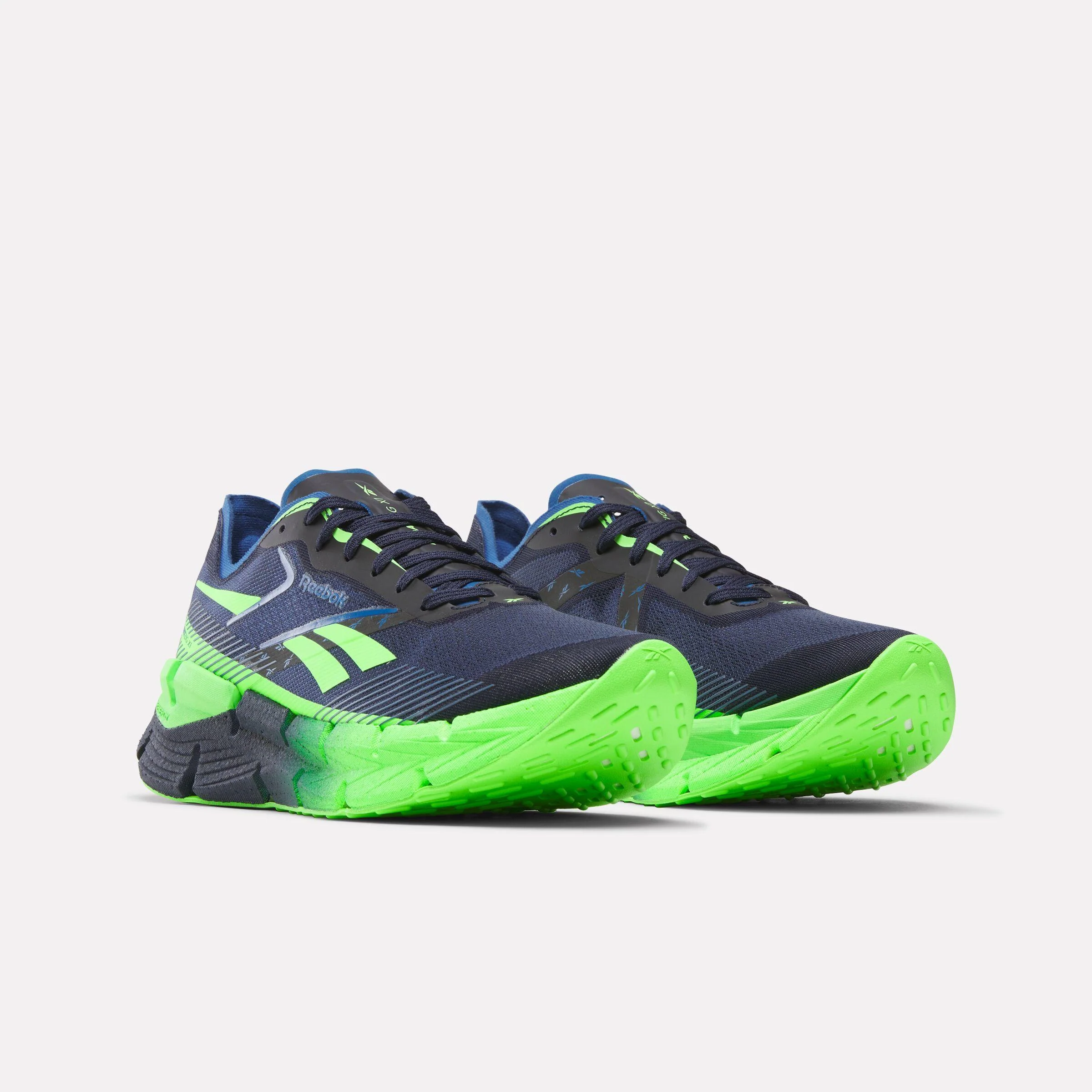 Reebok Footwear Men FloatZig X1 Shoes VECTOR NAVY/SOLAR LIME/TWILIGH - Image 2
