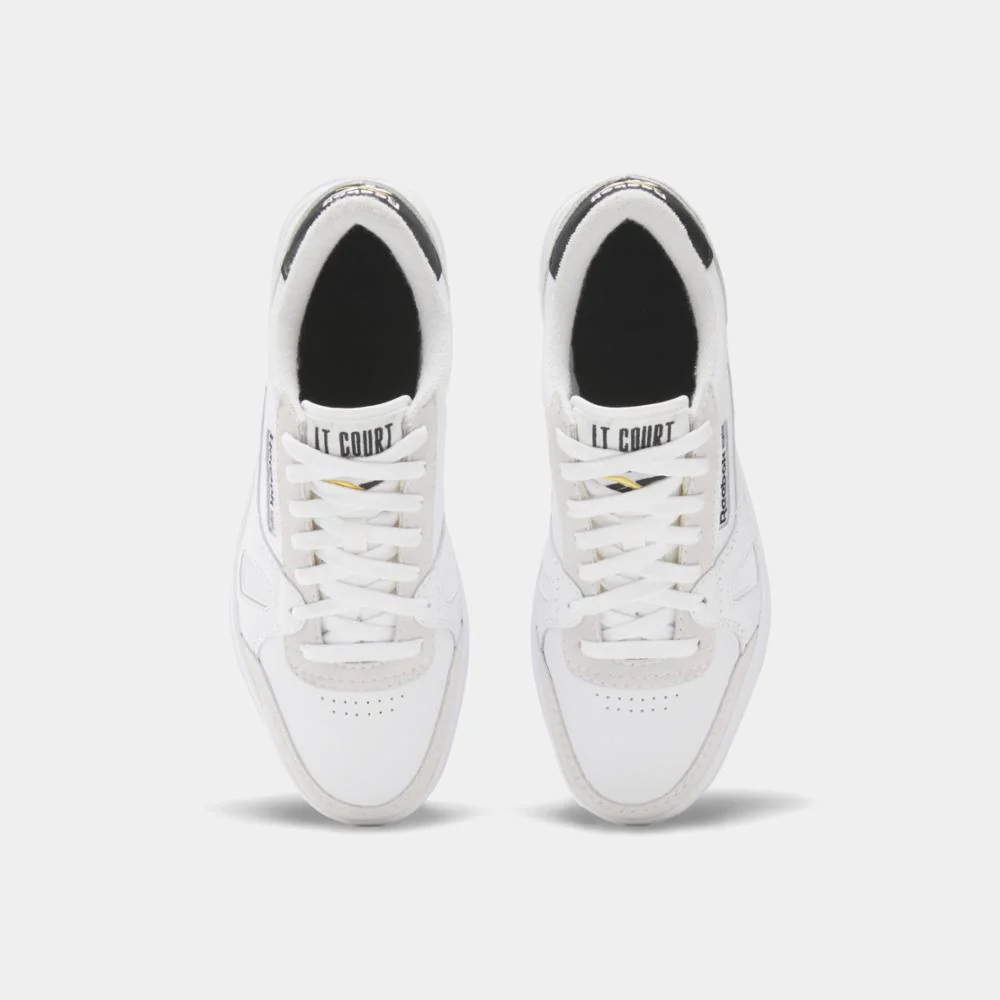 Reebok Footwear Men LT Court Shoes FTWR WHT/BLK/TEAM YELLOW - Image 5