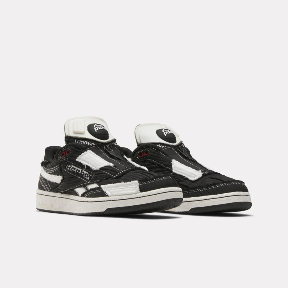 Reebok Footwear Men MARKET Club C 85 Pump Shoes CBLACK/CHALK/FLASRD - Image 2