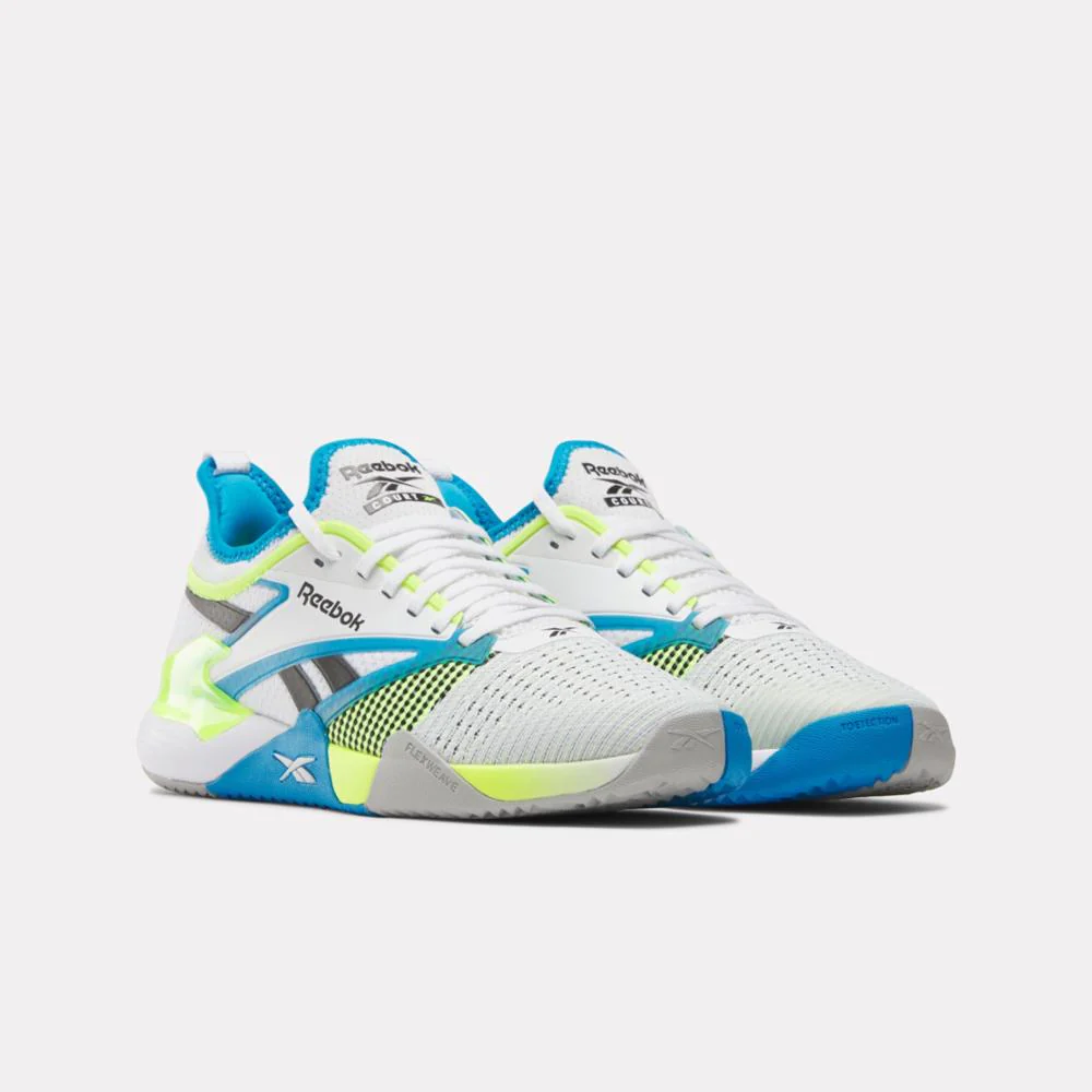 Reebok Footwear Men Nano Court Training Shoes WHITE/DIGITAL LIME/AQUA - Image 2