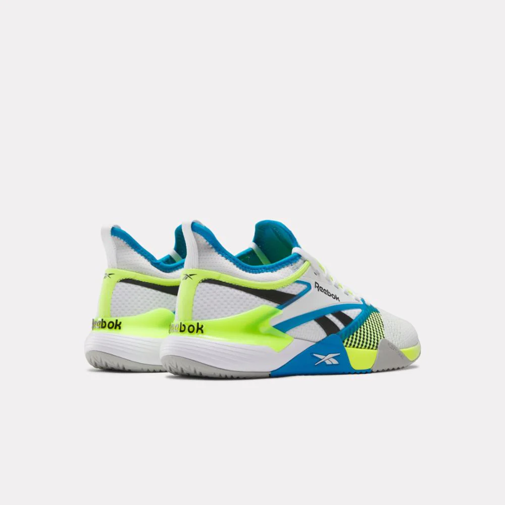 Reebok Footwear Men Nano Court Training Shoes WHITE/DIGITAL LIME/AQUA - Image 4