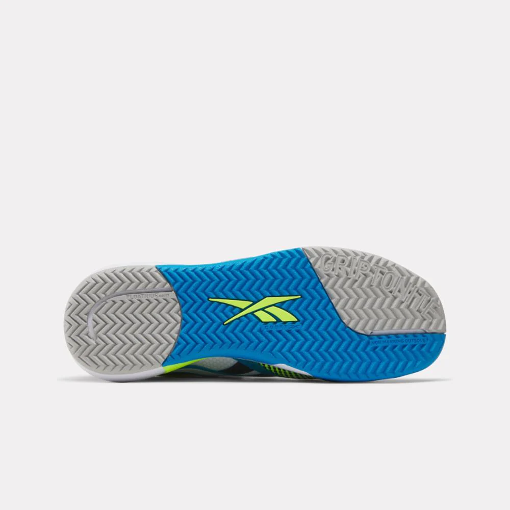 Reebok Footwear Men Nano Court Training Shoes WHITE/DIGITAL LIME/AQUA - Image 5