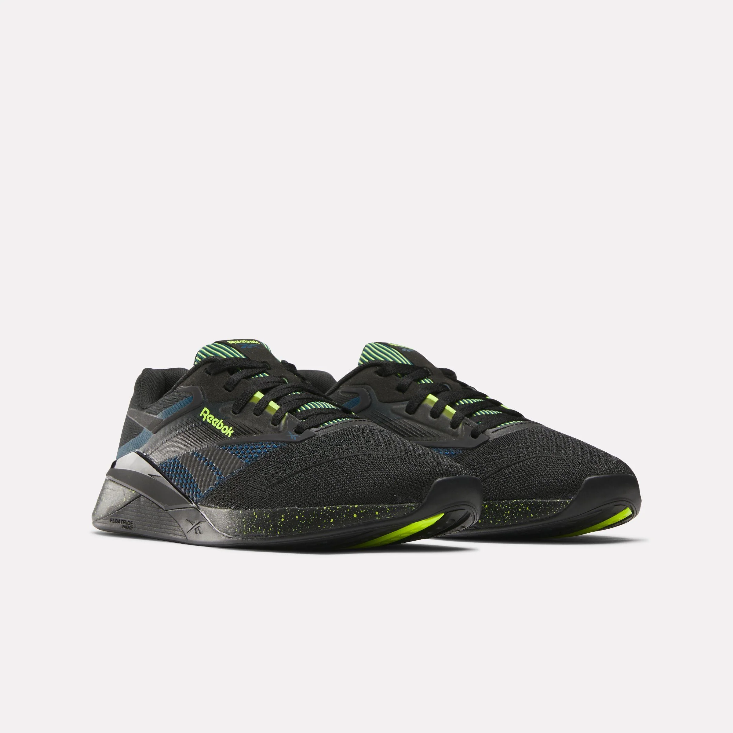 Reebok Footwear Men NANO X4 Training Shoes BLACK/ESCAPE BLUE/DIGITAL LIME - Image 2