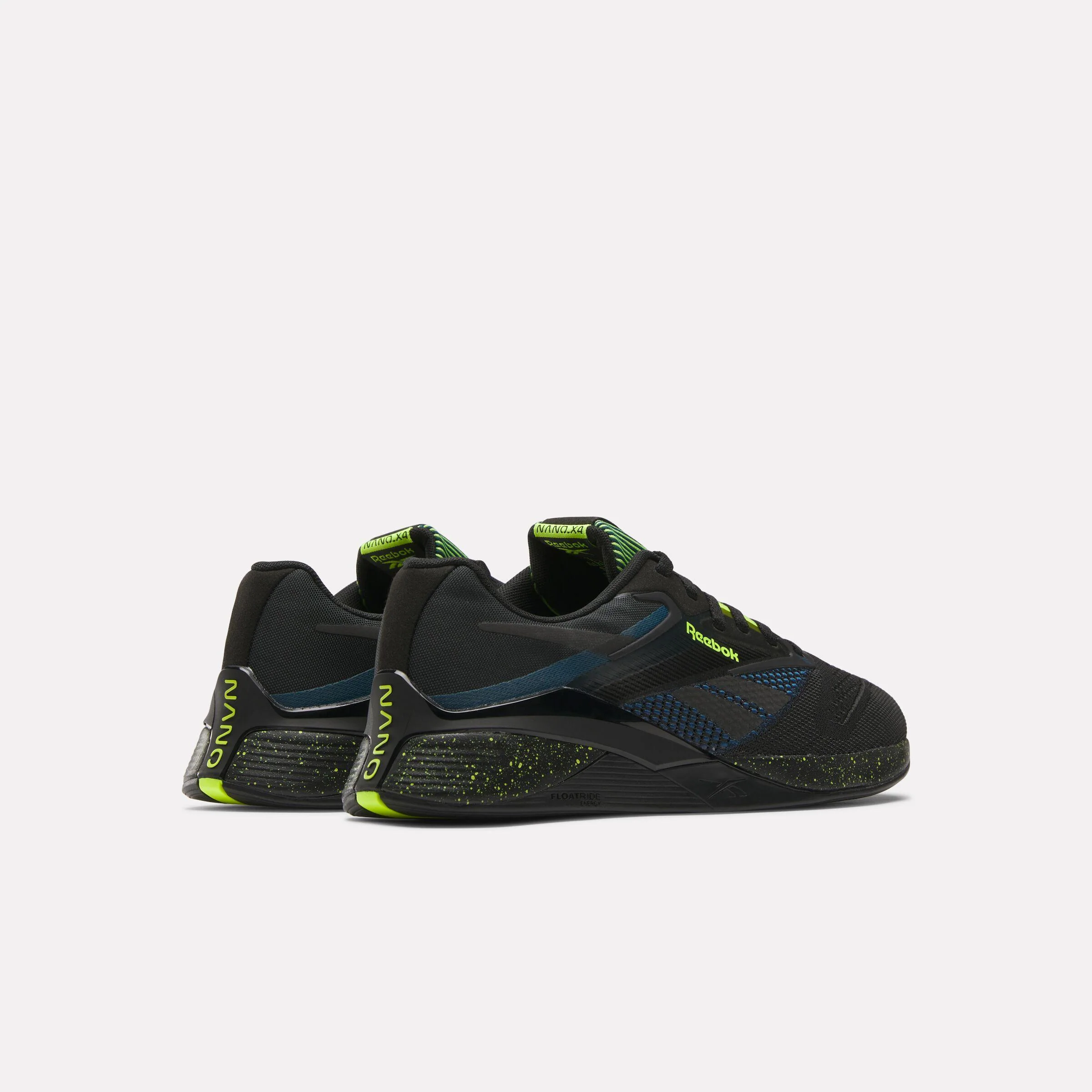 Reebok Footwear Men NANO X4 Training Shoes BLACK/ESCAPE BLUE/DIGITAL LIME - Image 3