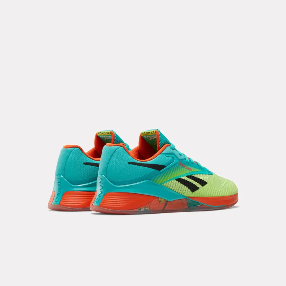 Reebok Footwear Men NANO X4 Training Shoes GREEN/ACID YELLOW/BL - Image 3