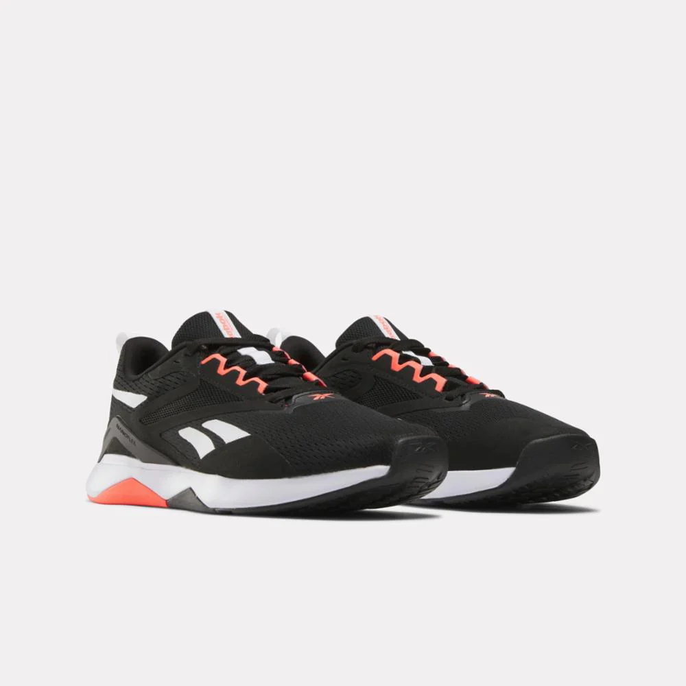Reebok Footwear Men Nanoflex TR 2.0 Men's Training Shoes CBLACK/FTWWHT/ORGFLA - Image 2