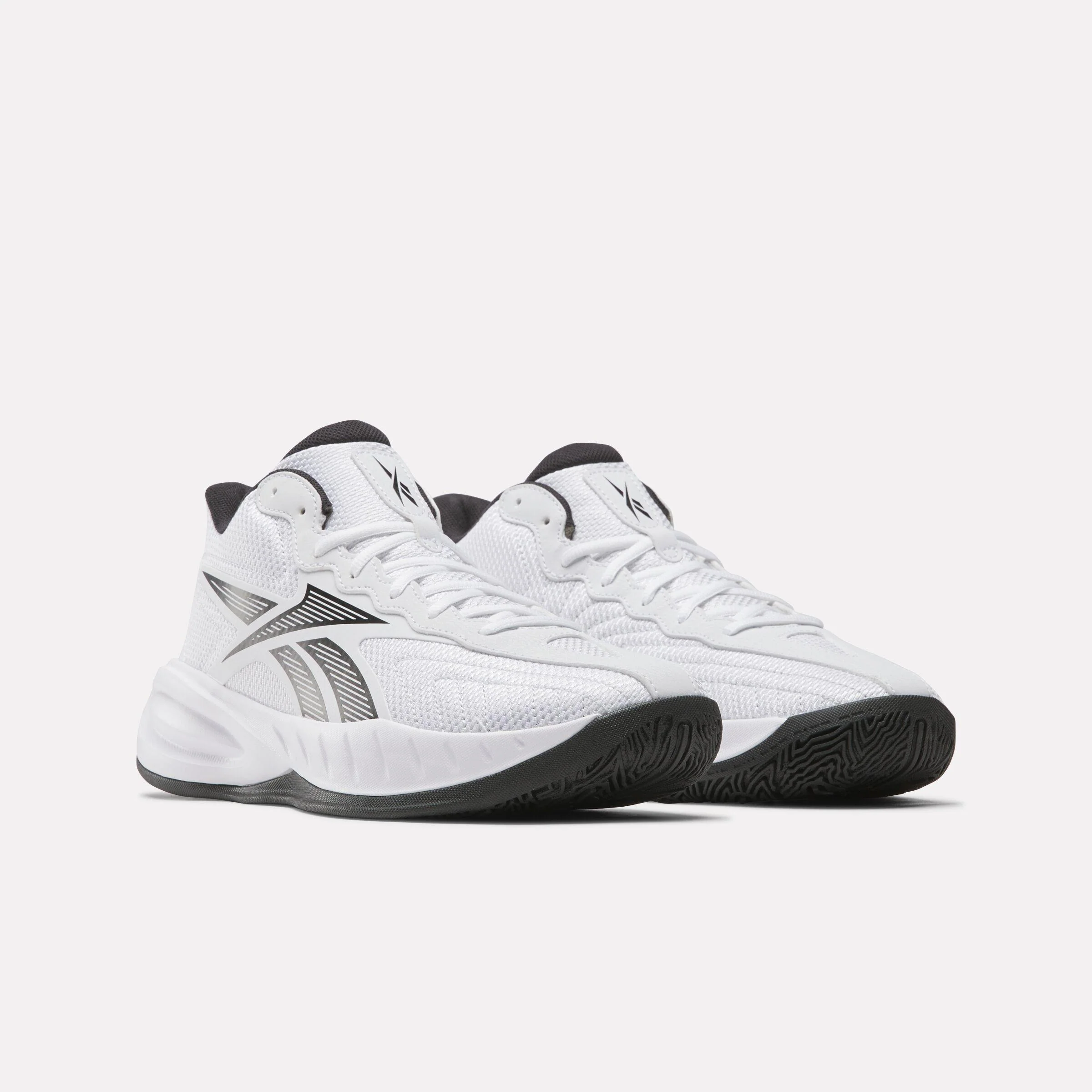 Reebok Footwear Men Press Retro Basketball Shoes WHITE/CORE BLACK/BARELY GREY - Image 2
