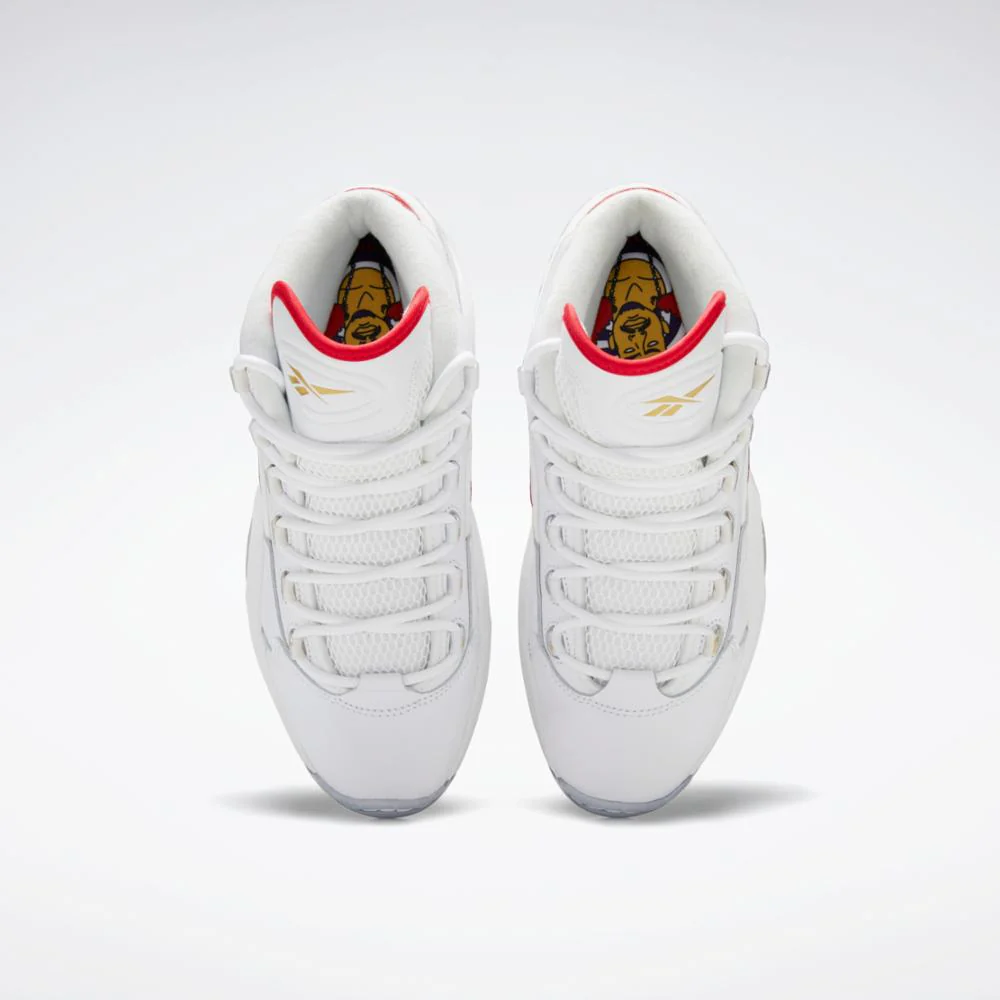 Reebok Footwear Men QUESTION MID FTWR WHT/FTWR WHT/VECTOR RED - Image 6