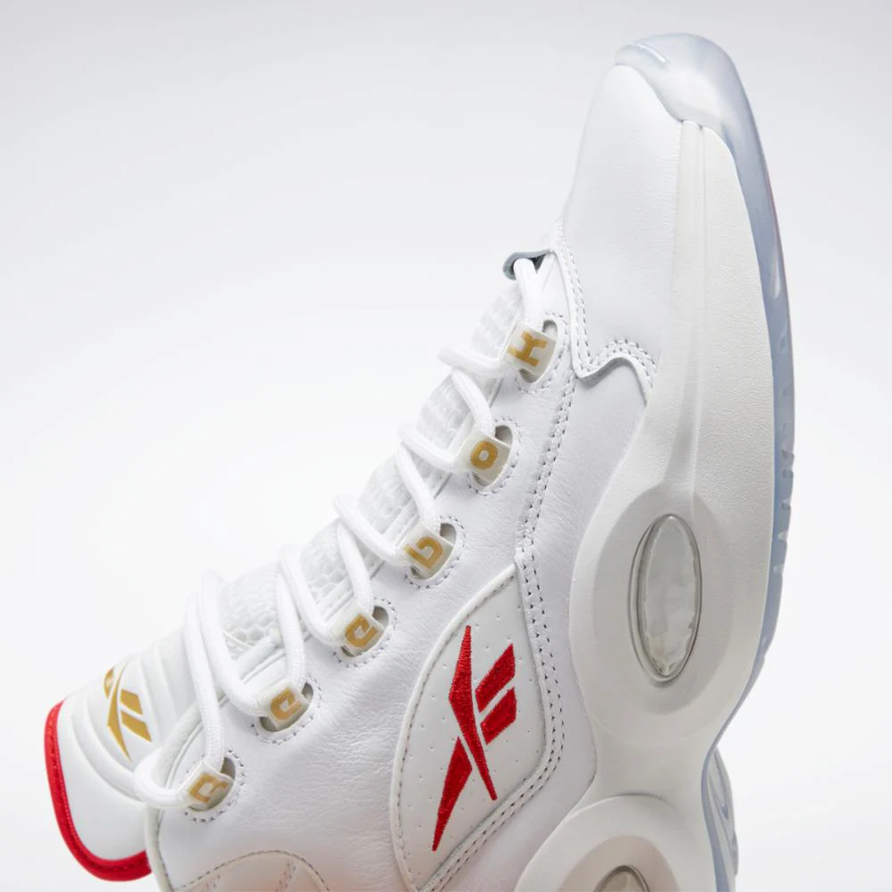 Reebok Footwear Men QUESTION MID FTWR WHT/FTWR WHT/VECTOR RED - Image 7