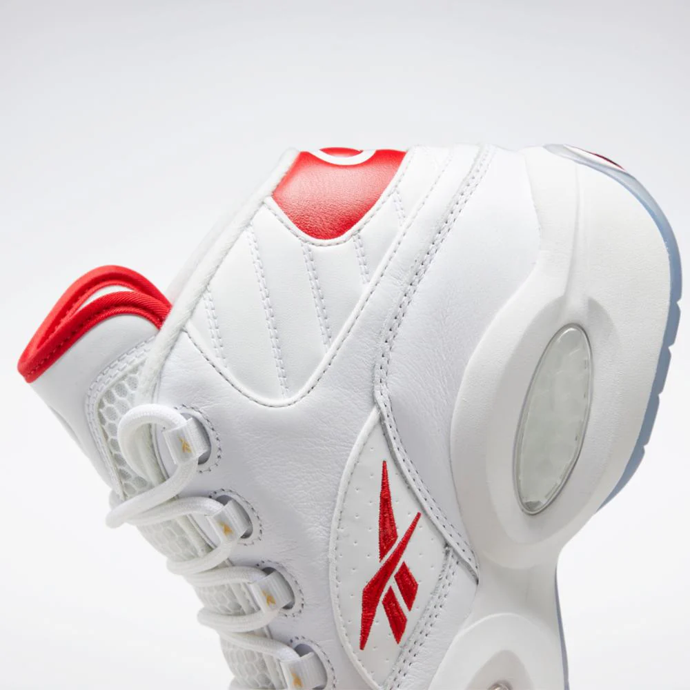 Reebok Footwear Men QUESTION MID FTWR WHT/FTWR WHT/VECTOR RED - Image 8