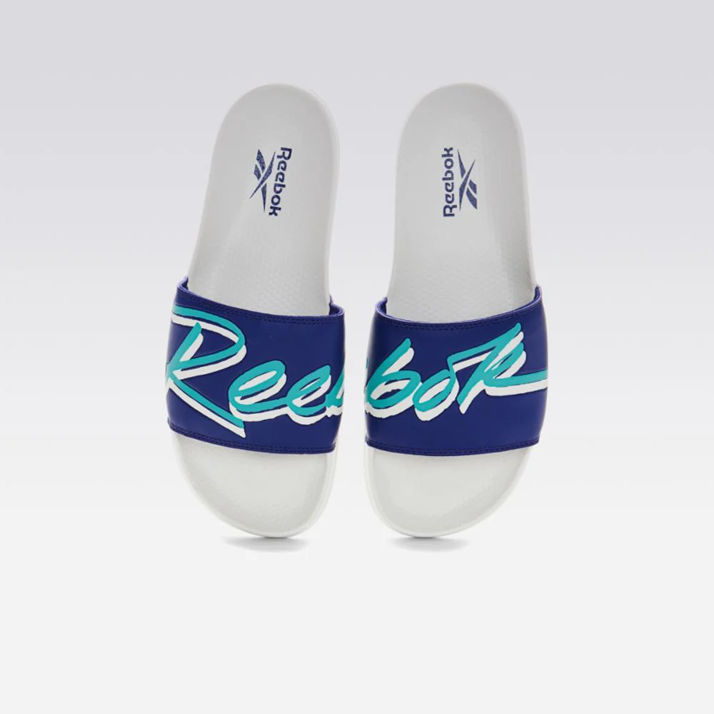 Reebok Footwear Men REEBOK CLASSIC SLIDE CHALK/CLASSIC TEAL/BOLD PURPLE - Image 6