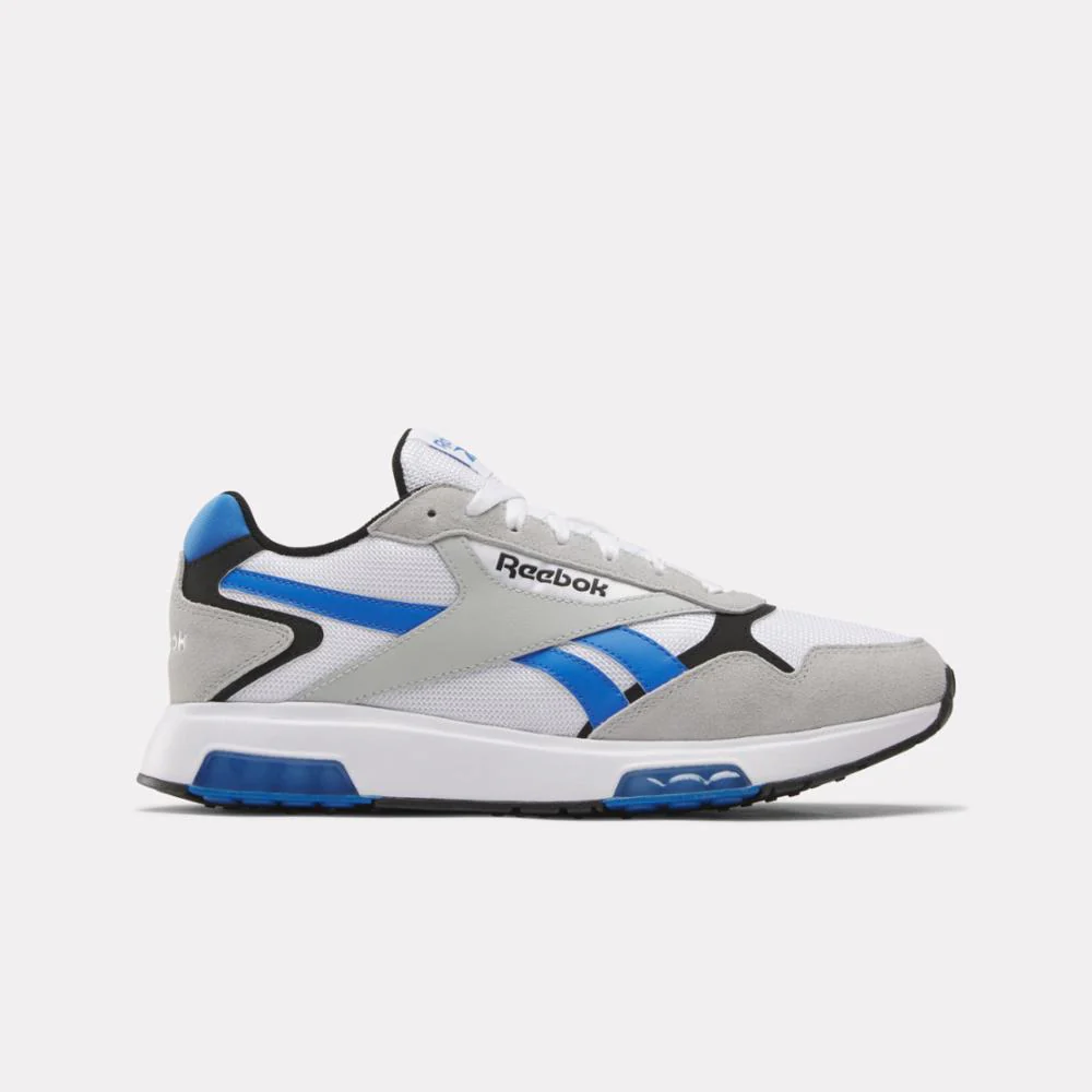 Reebok Footwear Men Reebok Glide DMX Shoes WHITE/KINETIC BLUE/GREY 1