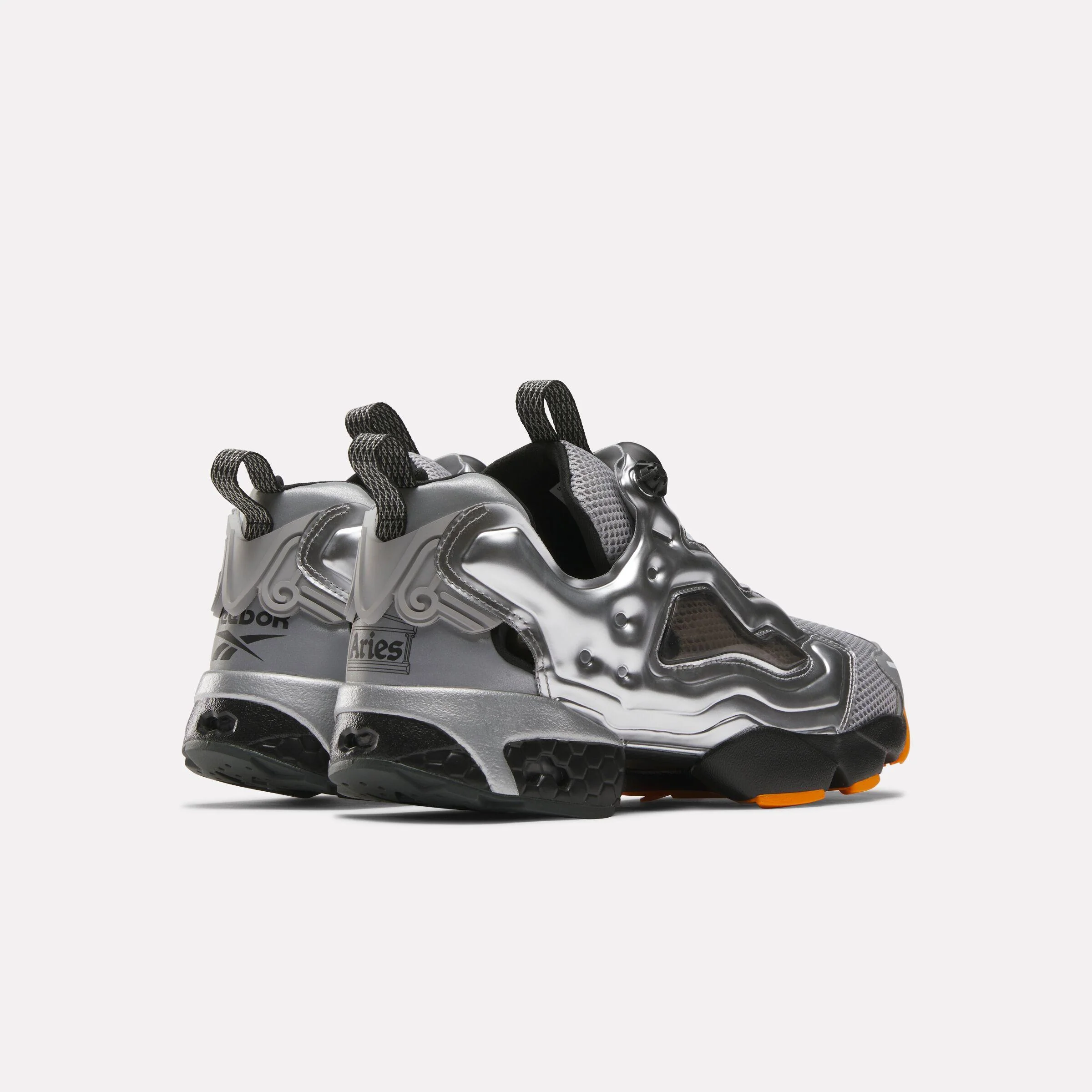 Reebok Footwear Men Reebok x Aries InstaPump Fury 94 Shoes SILVER/BLACK/ORANGE/GREY - Image 4