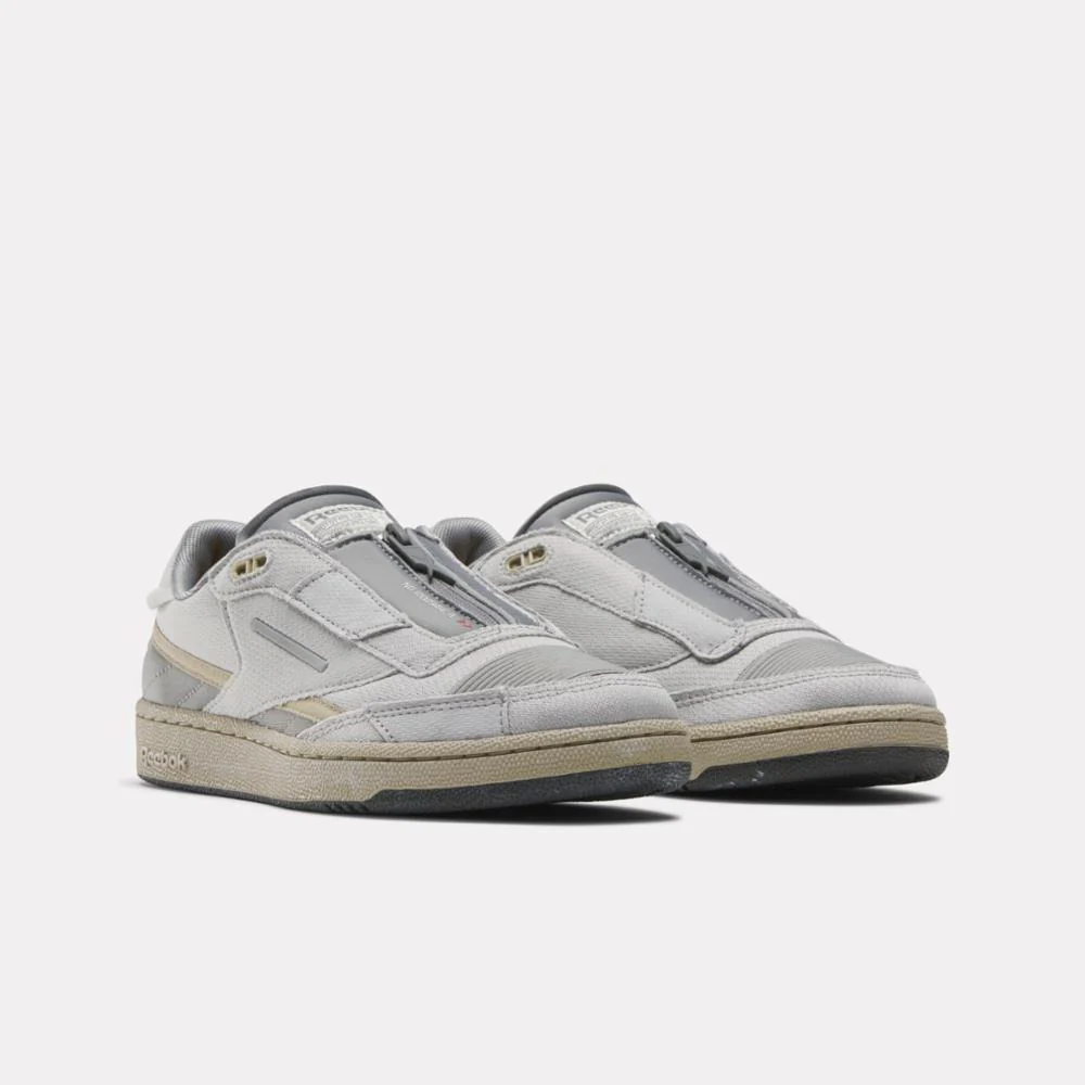 Reebok Footwear Men Reebok x NASA Club C 85 Zip Shoes GREY/GREY/TAN - Image 2