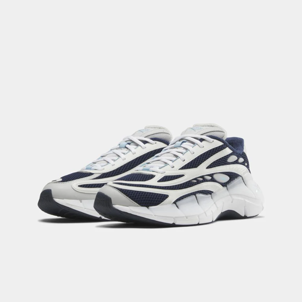 Reebok Footwear Men Zig Kinetica 2.5 Running Shoes PURE GREY 1/SHEER BLUE/VEC NVY - Image 2