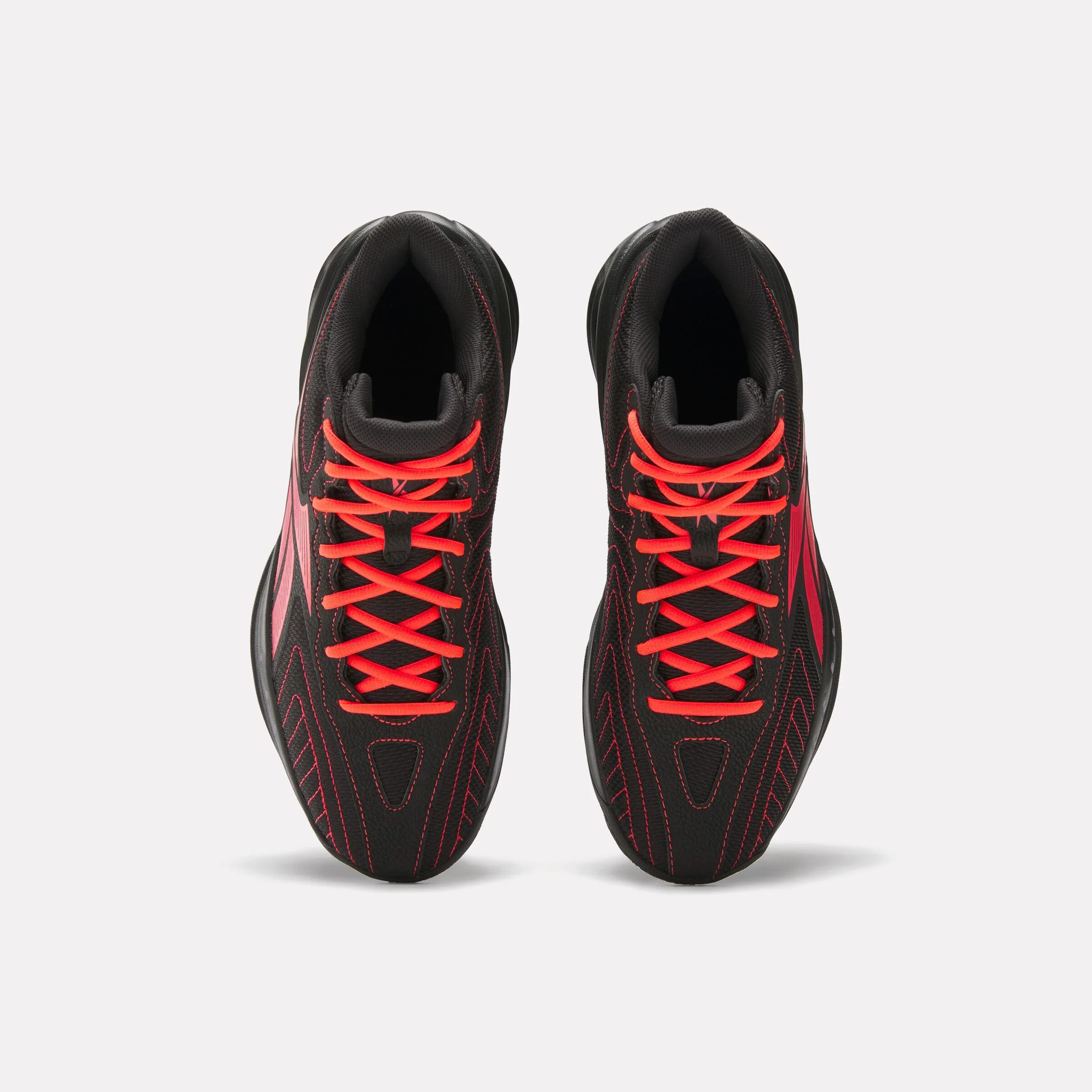 REEBOK FOOTWEAR UNISEX Press Retro Basketball Shoes CORE BLACK/NEON CHERRY/CORE BL - Image 5
