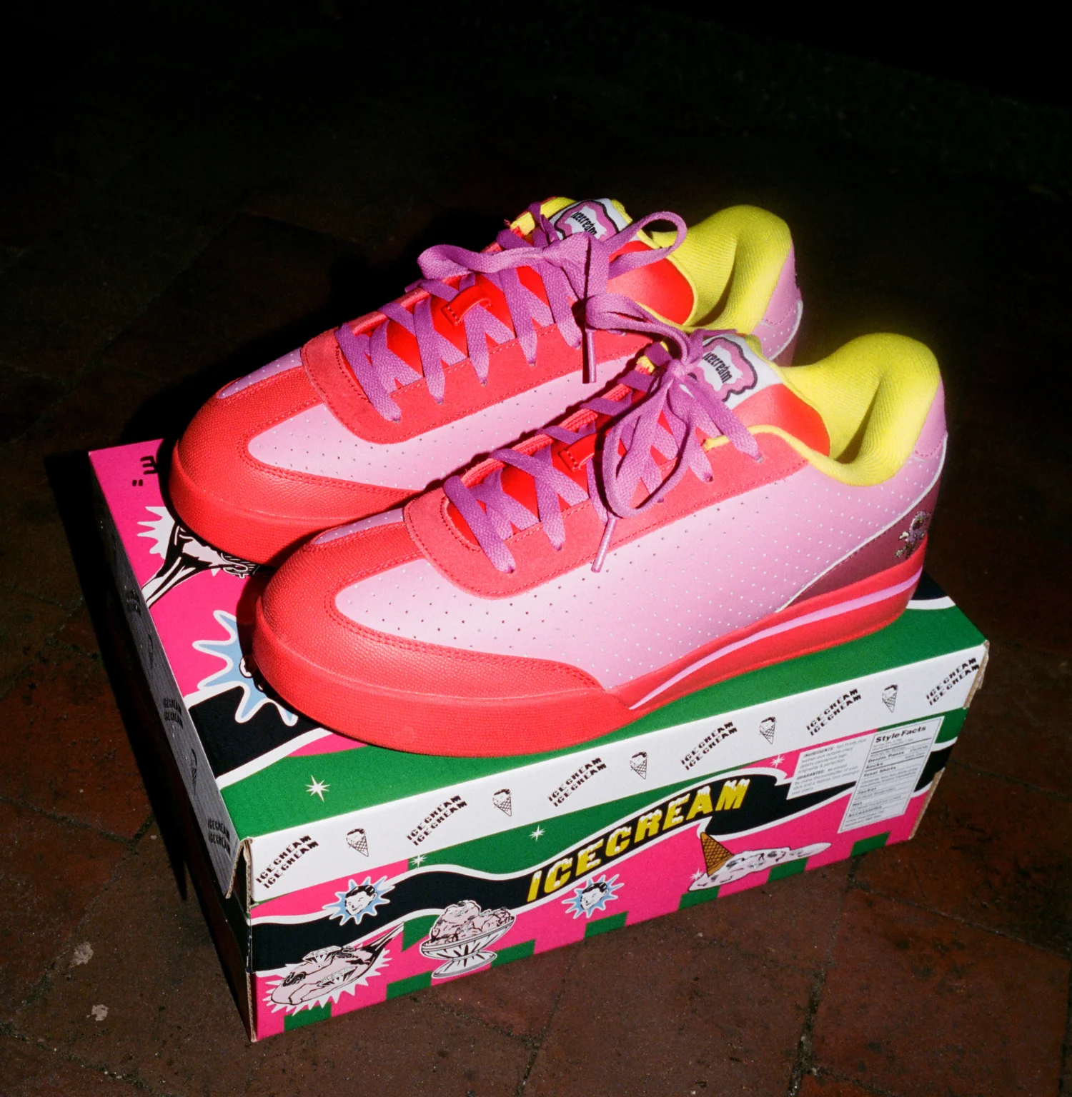 REEBOK FOOTWEAR UNISEX Reebok x BBC Board Flip Skate Shoes RED/YELLOW/PINK - Image 2