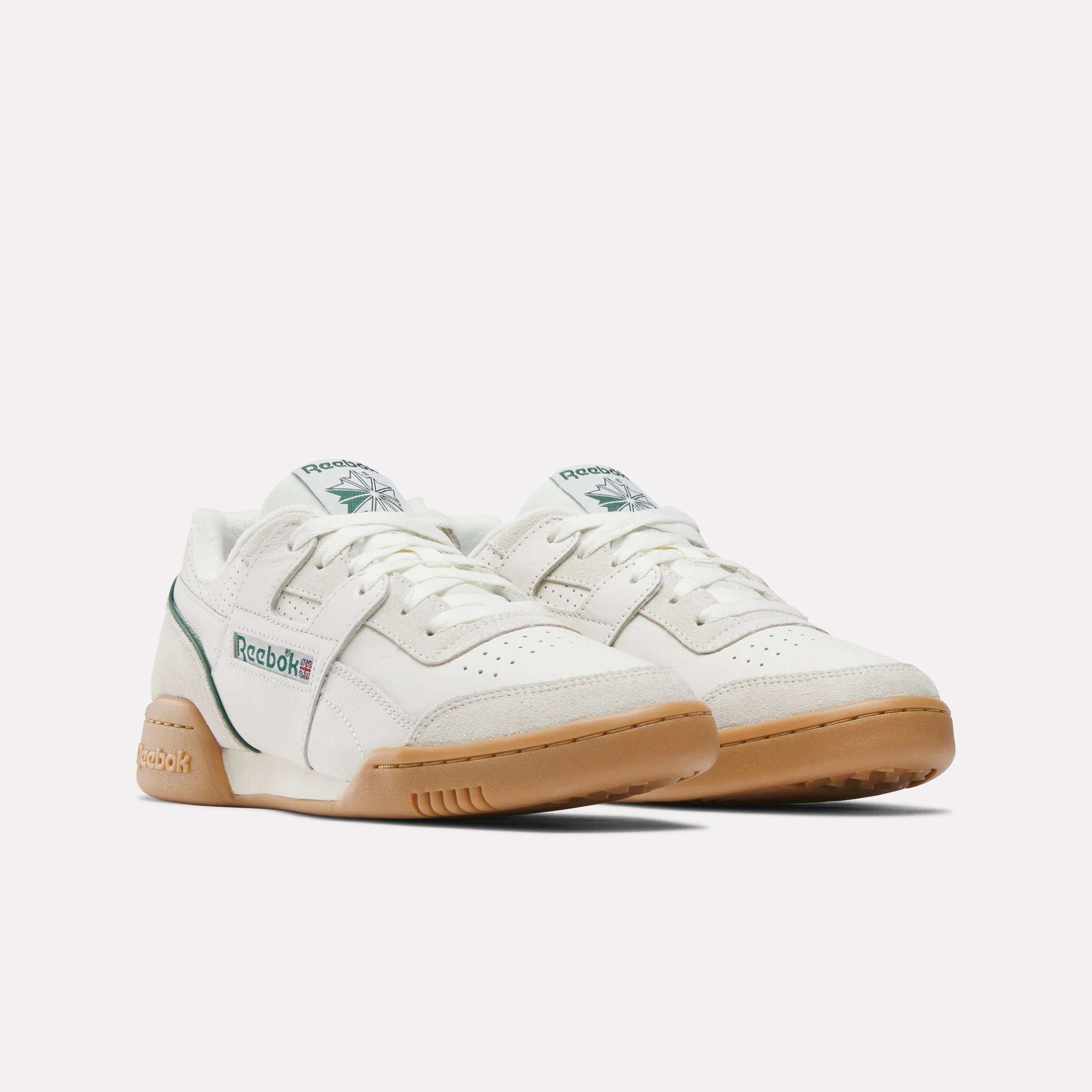 REEBOK FOOTWEAR UNISEX Workout Plus Shoes CHALK/DARKGREEN/VINTAGECHALK - Image 2
