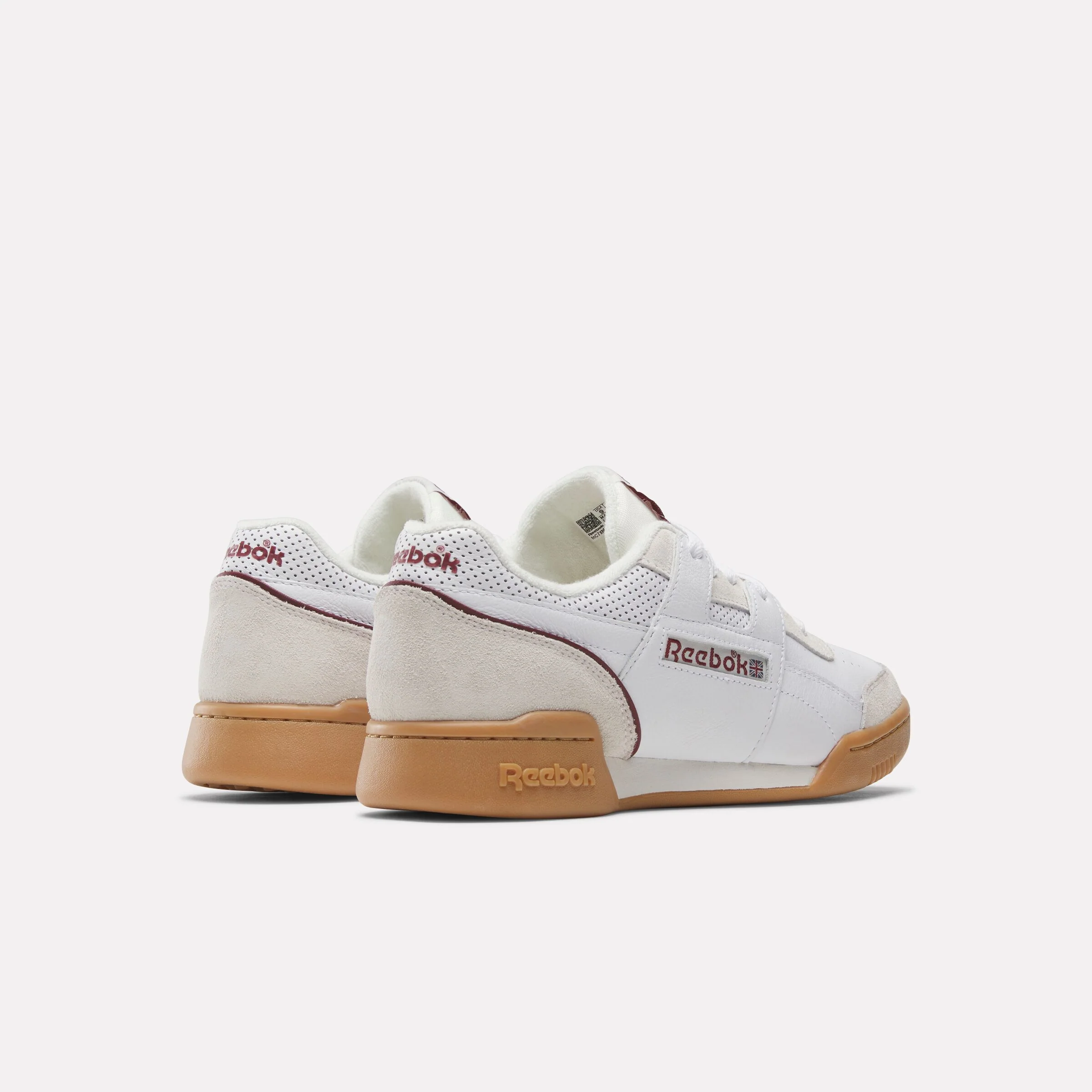 REEBOK FOOTWEAR UNISEX Workout Plus Shoes WHITE/CLASSICBURGUNDY/CHALK - Image 3