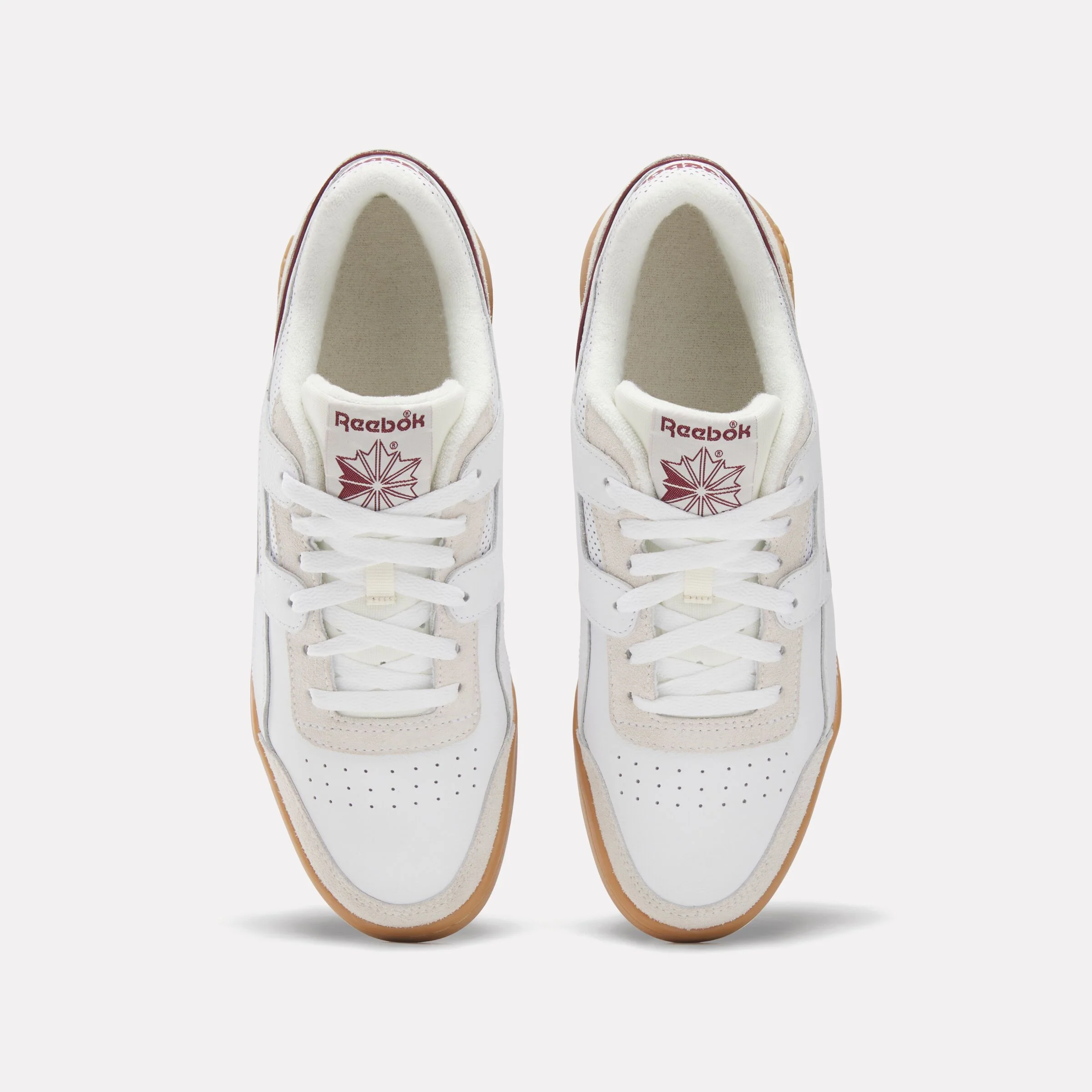 REEBOK FOOTWEAR UNISEX Workout Plus Shoes WHITE/CLASSICBURGUNDY/CHALK - Image 5
