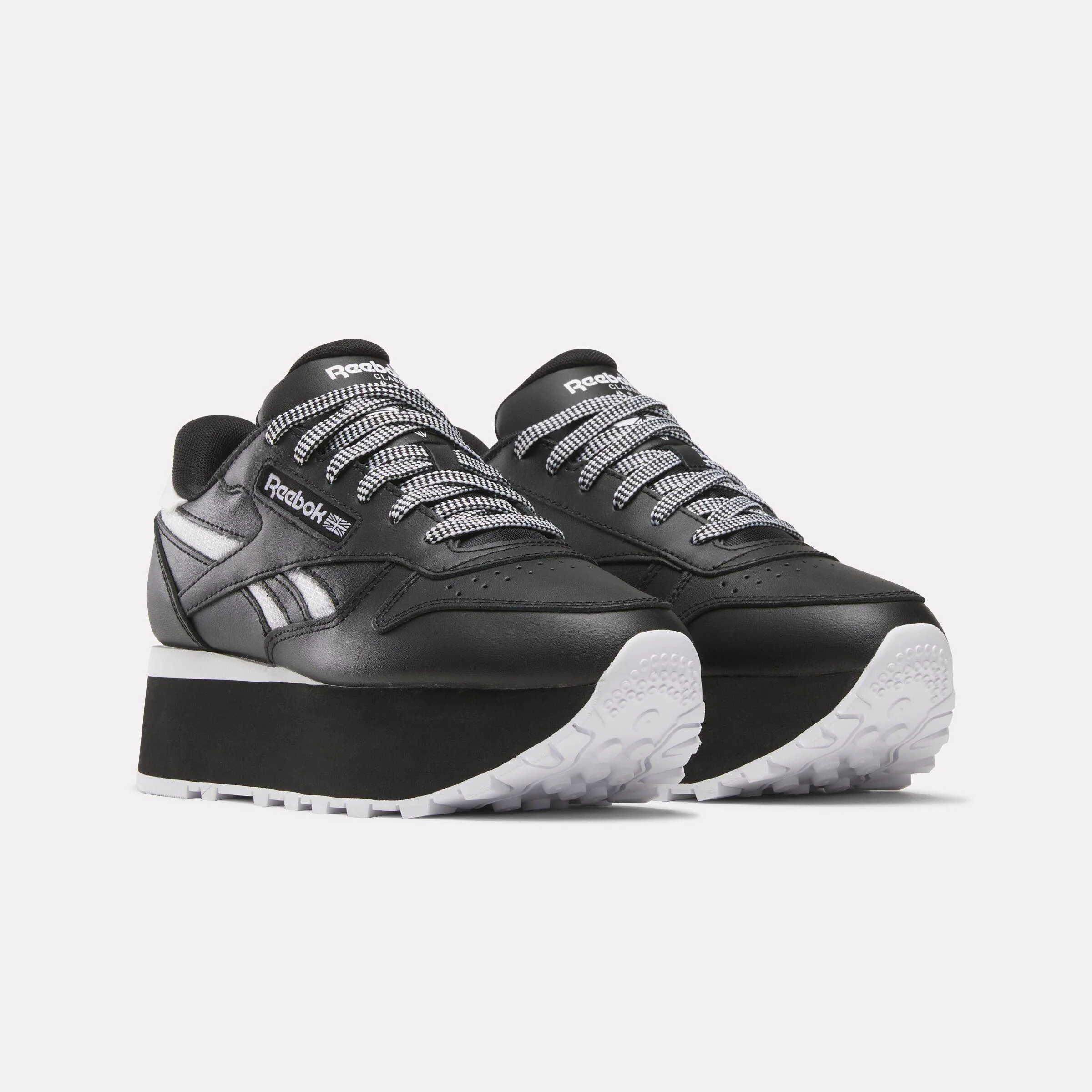 Reebok Footwear Women Classic Leather Triple Lift Shoes BLACK/BLACK/WHITE - Image 2