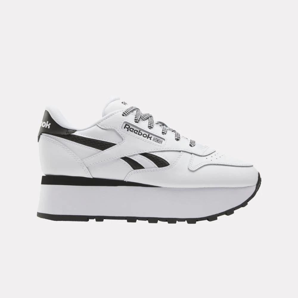 Reebok Footwear Women Classic Leather Triple Lift Shoes WHITE/WHITE/BLACK