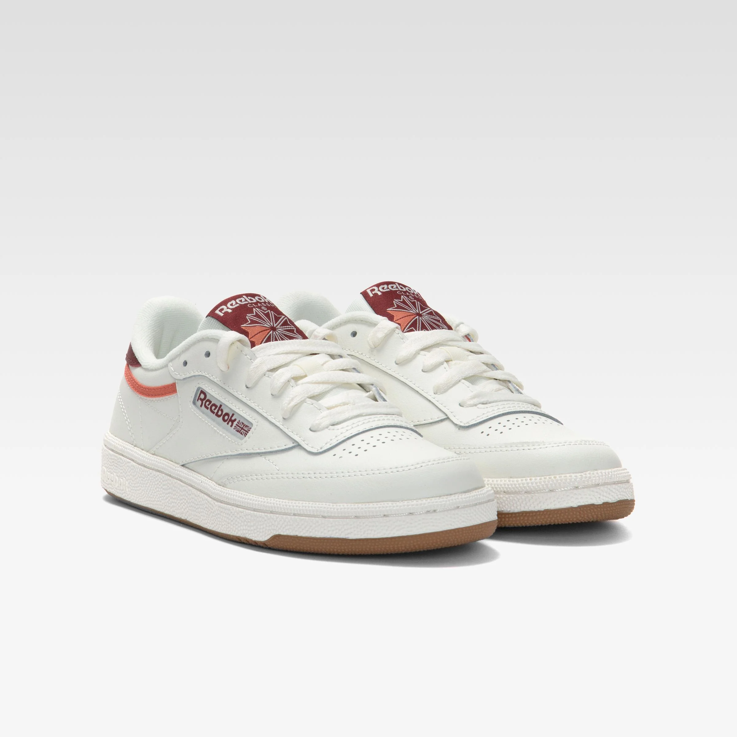 Reebok Footwear Women Club C 85 Shoes CHALK/RICHMAROON/SPRCHRDGCORAL - Image 2
