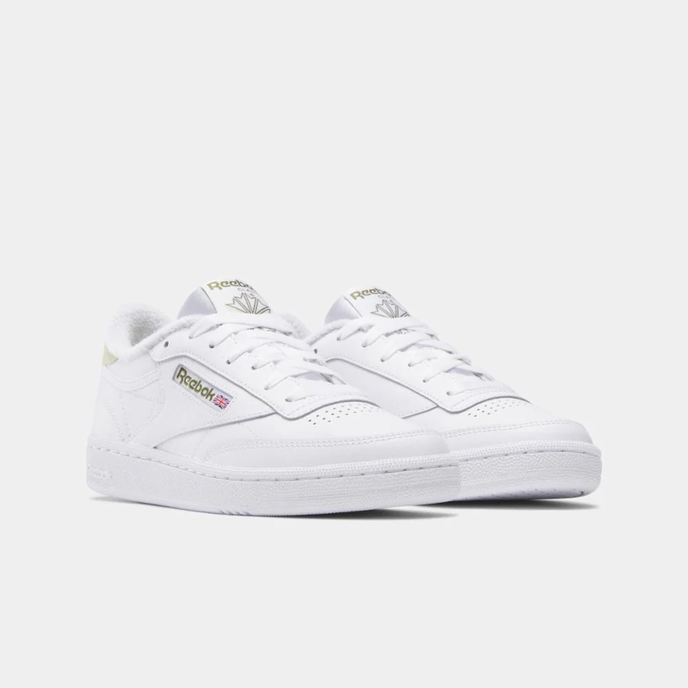 Reebok Footwear Women Club C 85 Women's Shoes WHT/WHT/CITRUS GLOW - Image 2