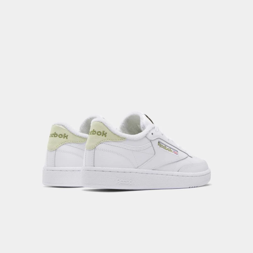 Reebok Footwear Women Club C 85 Women's Shoes WHT/WHT/CITRUS GLOW - Image 3