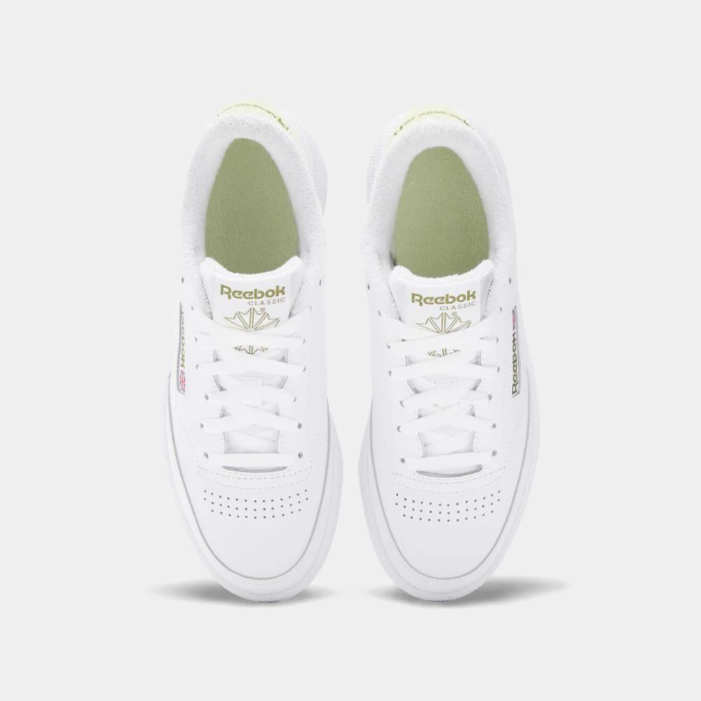 Reebok Footwear Women Club C 85 Women's Shoes WHT/WHT/CITRUS GLOW - Image 5
