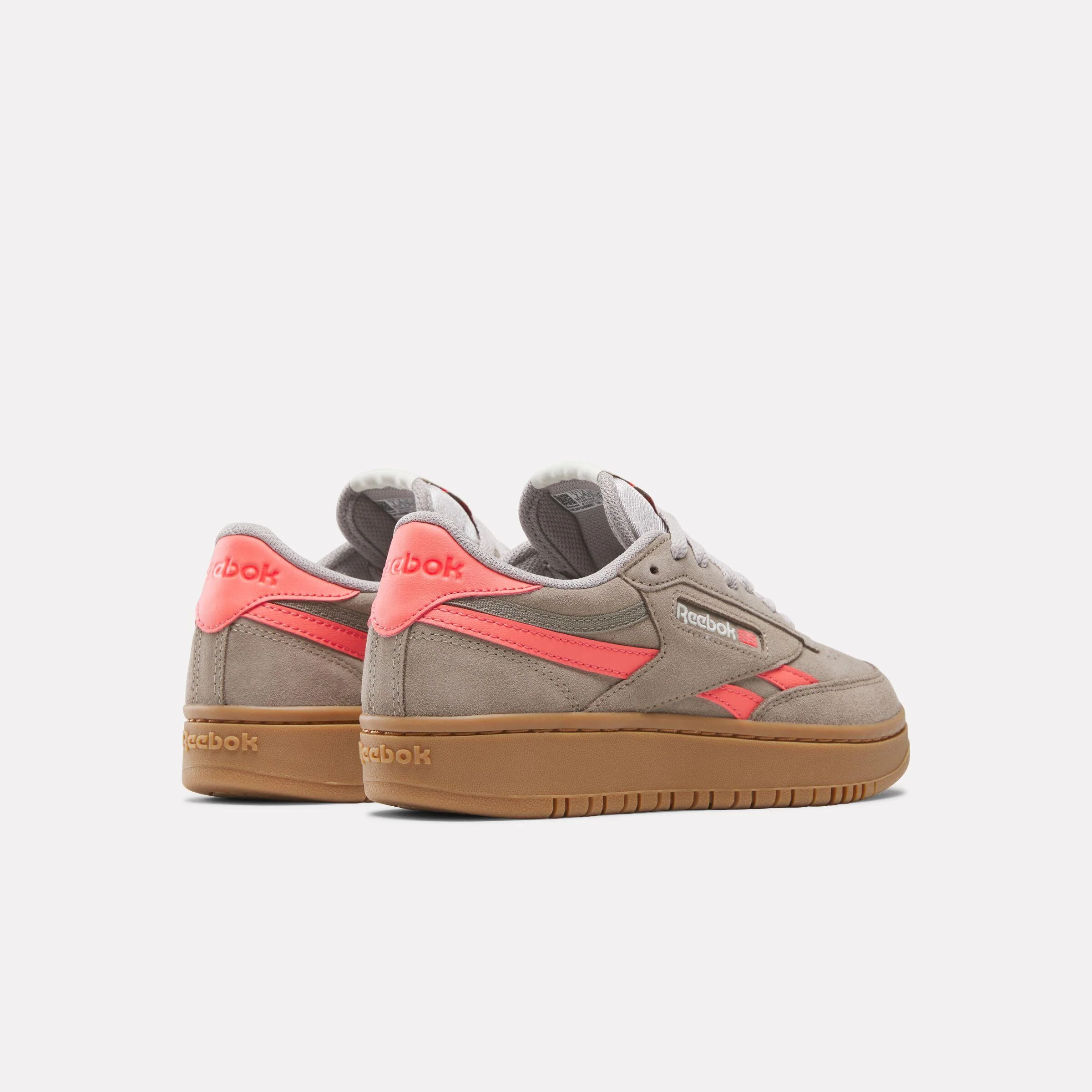 Reebok Footwear Women Club C Double Revenge Shoes GRITTY GREY/SUNSET CORAL/GUM - Image 3