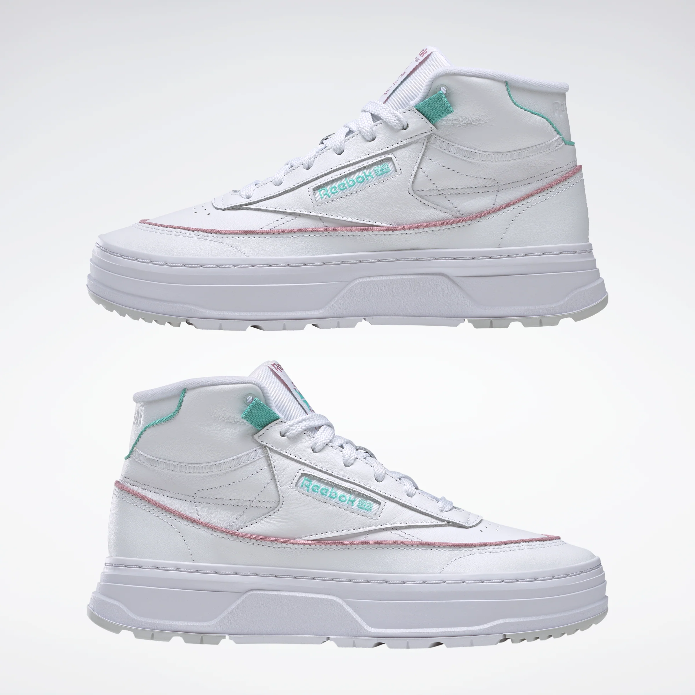 Reebok Footwear Women Club C Geo Mid Shoes Ftwwht/Inflil/Seclte - Image 10
