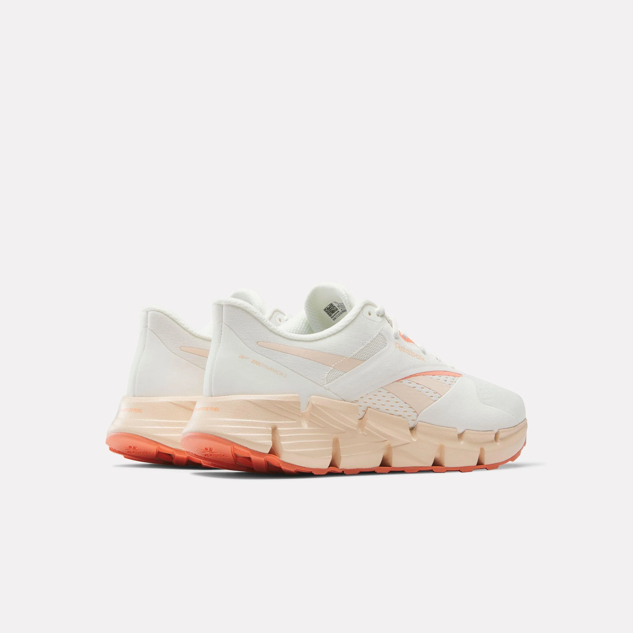 Reebok Footwear Women Zig Dynamica 5 Shoes CHALK/WASHED CLAY/CORAL - Image 3